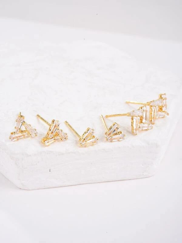 3 pairs 14K Gold Plated Masha Earring