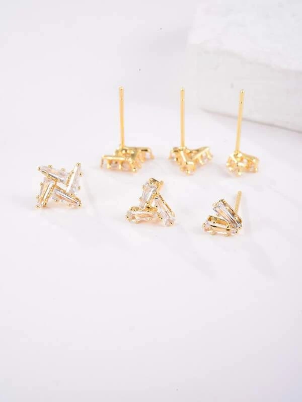 3 pairs 14K Gold Plated Masha Earring