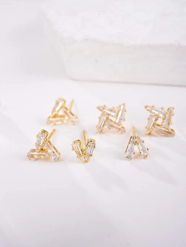 3 pairs 14K Gold Plated Masha Earring
