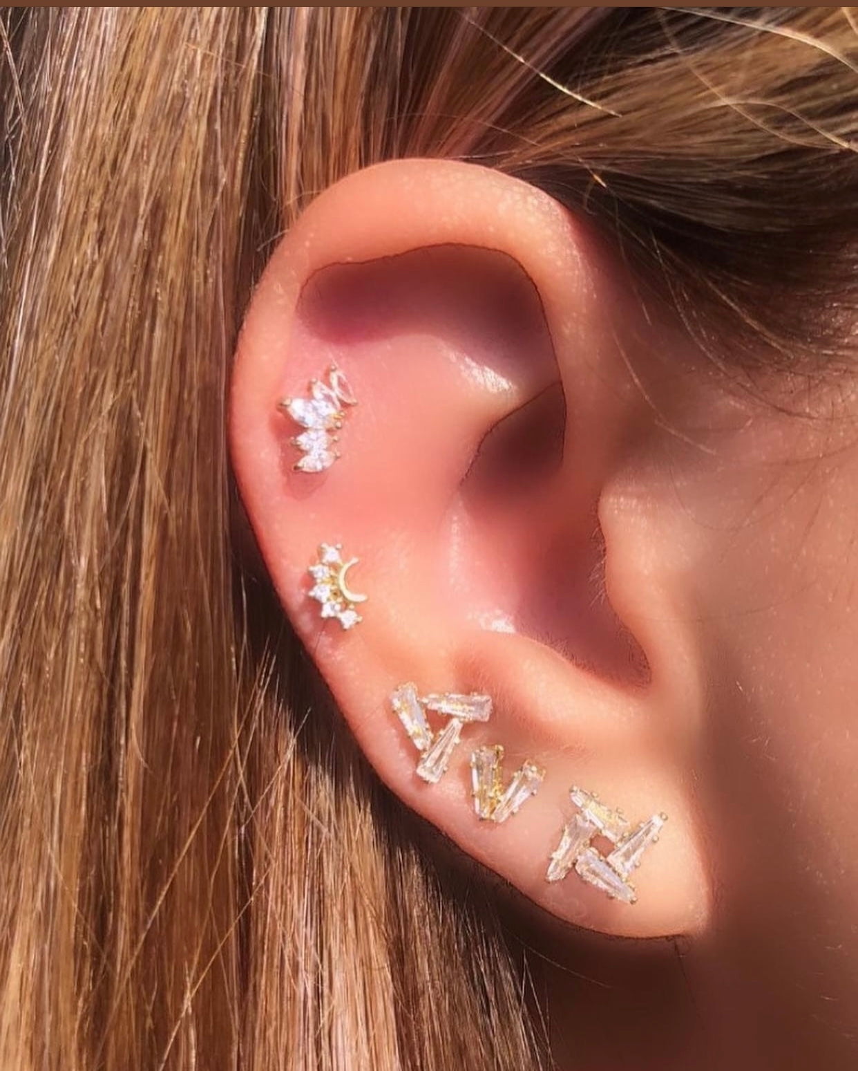 3 pairs 14K Gold Plated Masha Earring