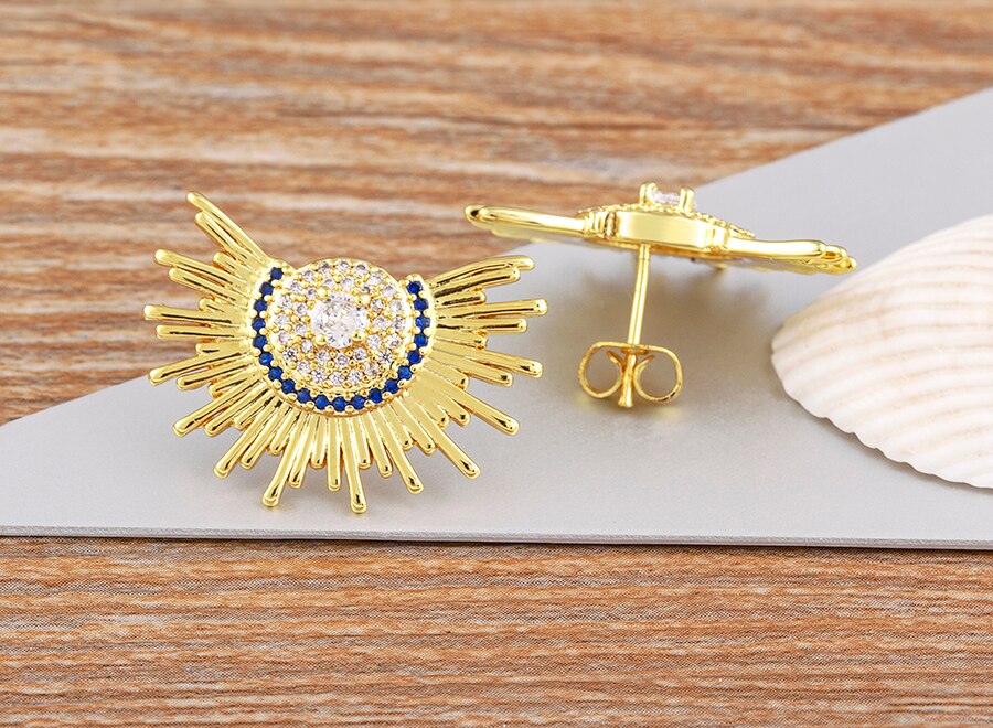 18K Gold Plated Solar Earring