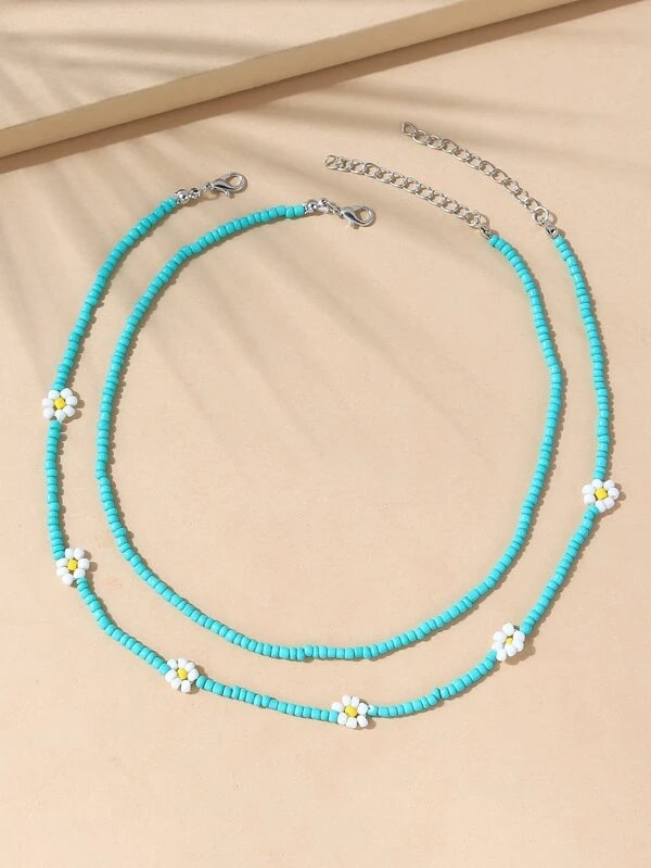2pcs Beaded Necklace