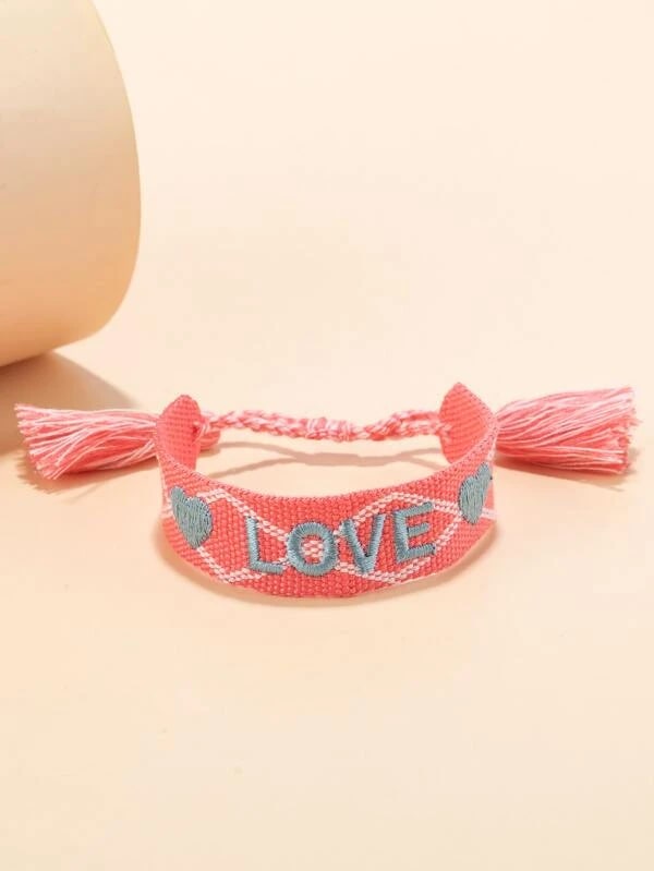 Love Embroidered Bracelet