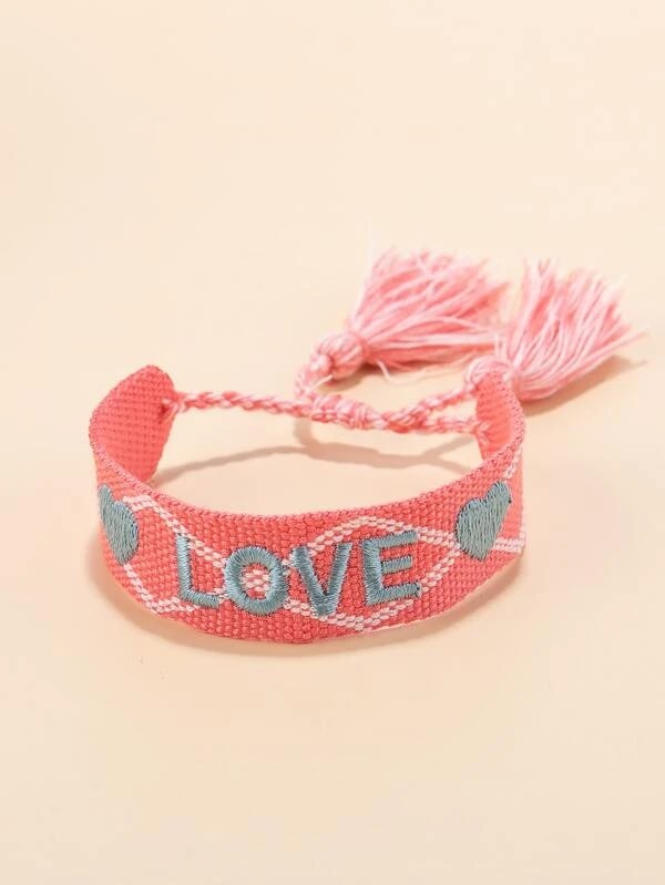 Love Embroidered Bracelet