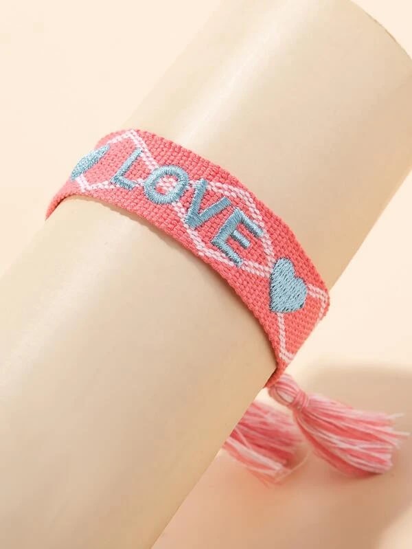 Love Embroidered Bracelet
