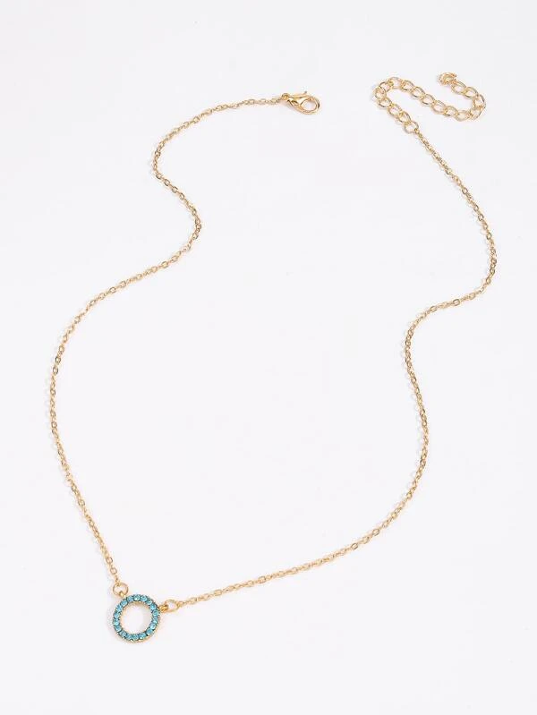 Rhinestone Round Necklace