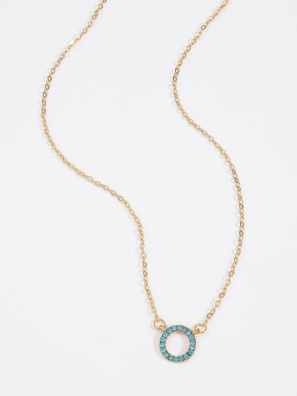 Rhinestone Round Necklace