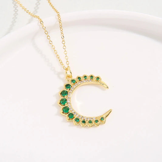 18K Gold Plated Crescent Necklace