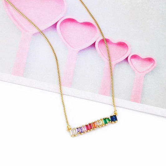 18K Gold Plated Rainbow Necklace