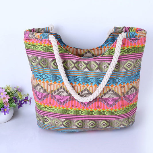 Canvas Pattern Beach Bag