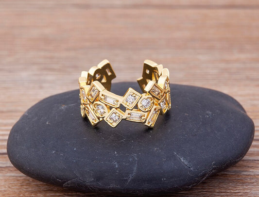 18K Gold Plated Geometric Ring