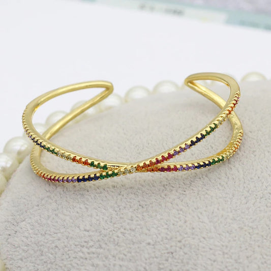 18K Gold Plated Rainbow Bangle