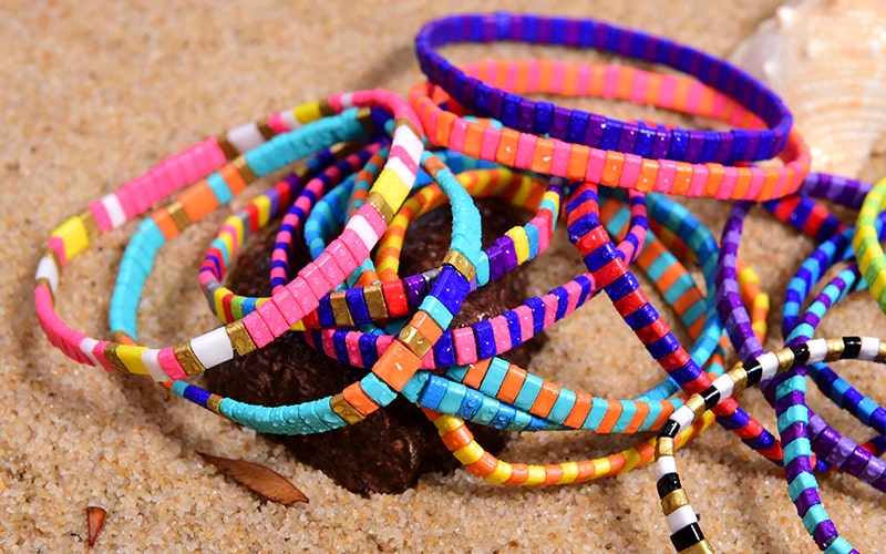 Orange Blue Boho Bracelet