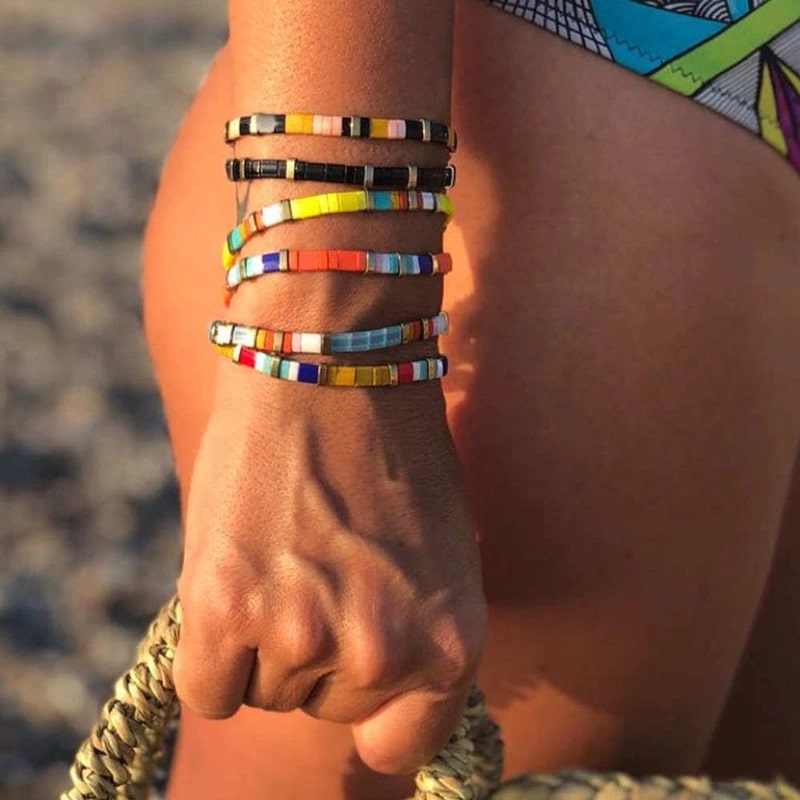 Orange Blue Boho Bracelet