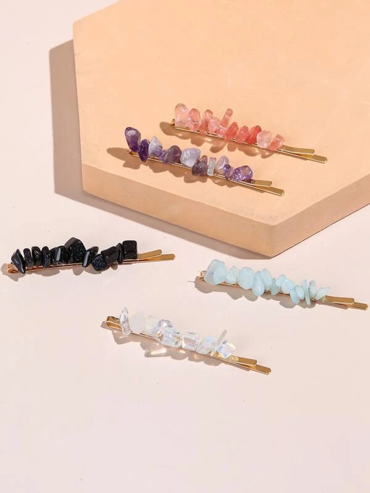 5pcs Stone Bobby Pin